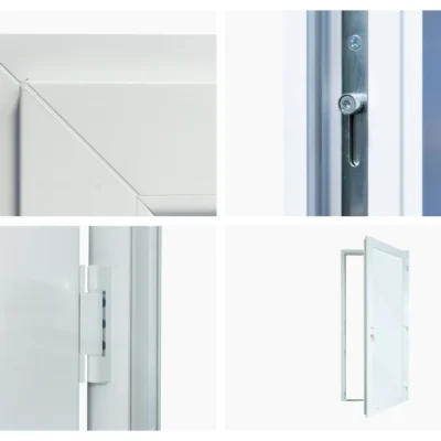 Kunststof Deur met Kozijn - Penscharnieren - 1/3 Glas