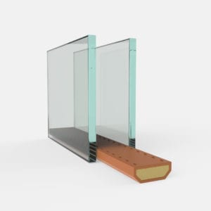 Afstand houder warme rand PVC lichtbruin