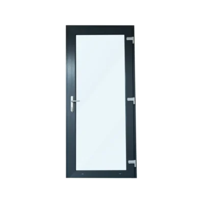 Antraciete Kunststof Deur met Kozijn - Volledig Glas