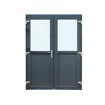Basic Antraciete Tuindeuren met Kozijn - 1/2 Glas 160 x 215 cm