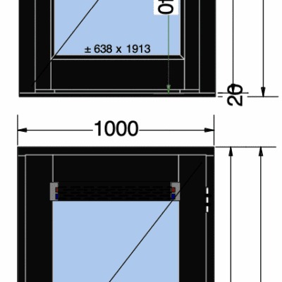 Houten Deur inclusief Kozijn | Dubbelzijdig zwart | 1000x2400