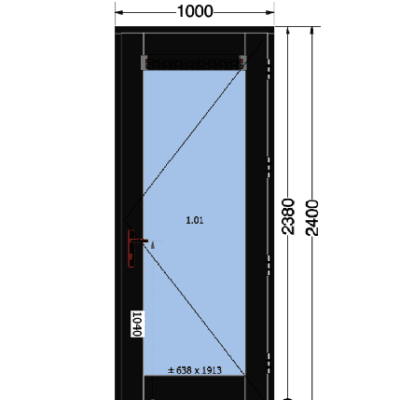 Houten Deur inclusief Kozijn | Dubbelzijdig zwart | 1000x2400