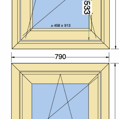 Buitendraaiend Draaikiep | 120mm met houtverbinding