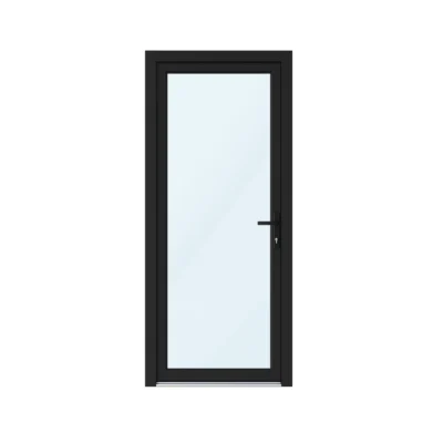 Aluminium deur met volledig glas