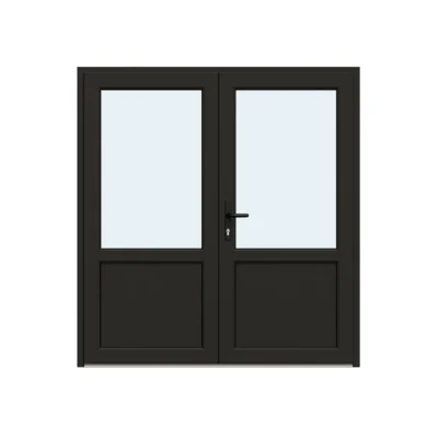 Aluminium tuindeur met borstwering