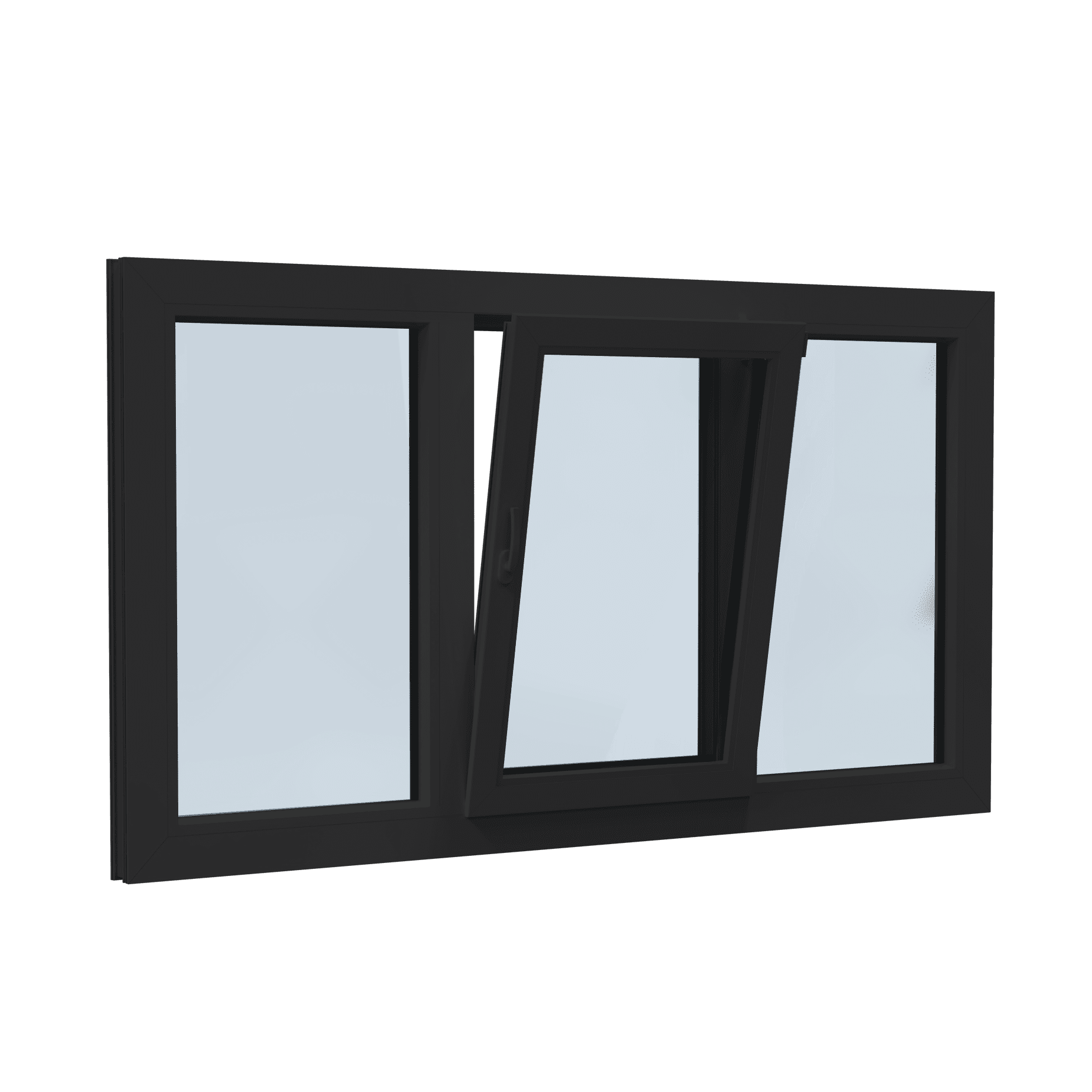 Vast-draaikiep-vast aluminium kozijn