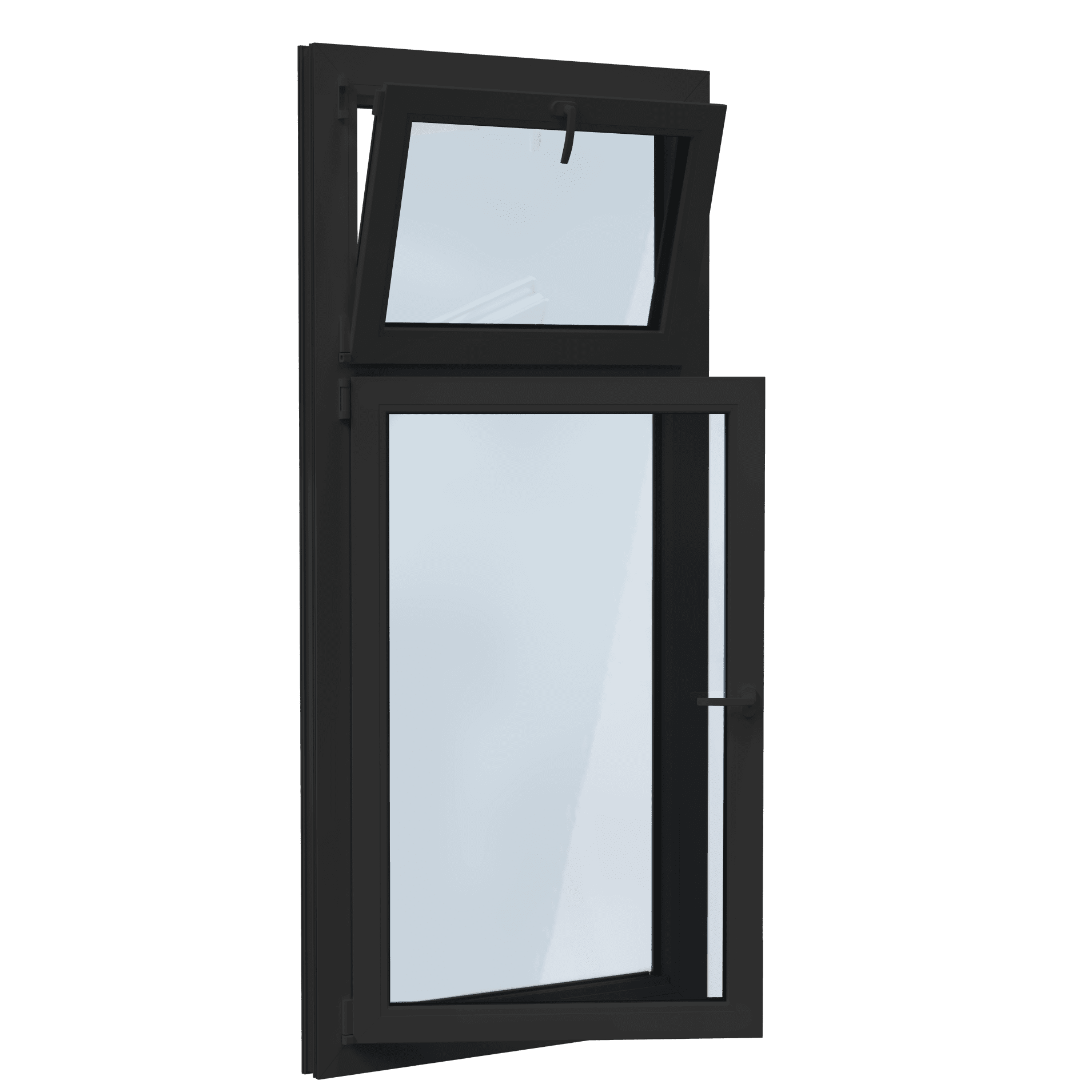 Draaikiep met kiep bovenlicht aluminium kozijn