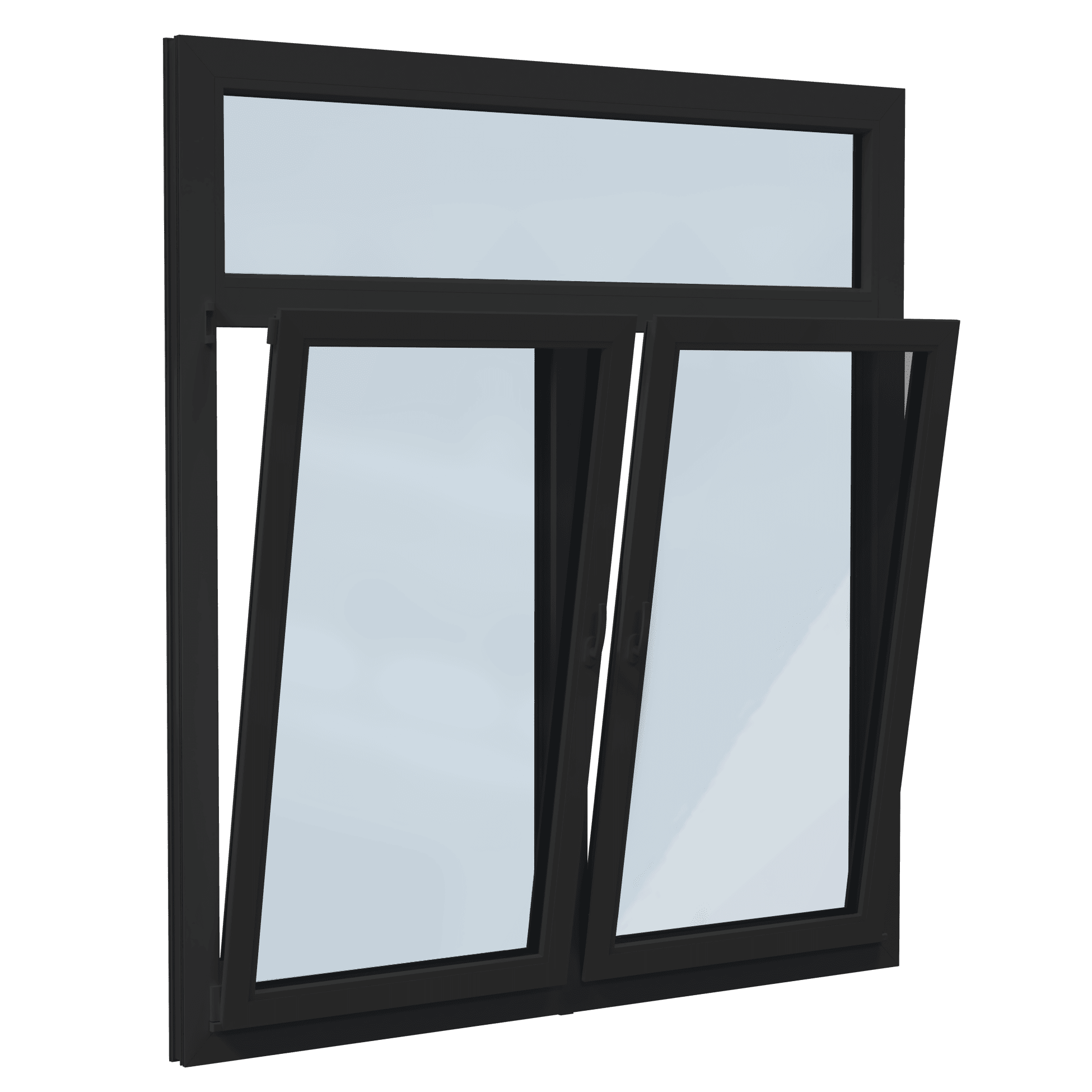 Draai-Draaikiep met bovenlicht (zonder tussenstijl) aluminium kozijn