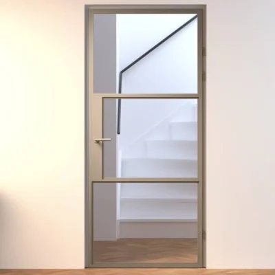 Aluminium-binnendeur-Maia-brons-met-blank-glas