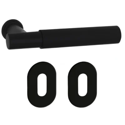 Amante-zwart-deurkruk-met-sleutelrozet-voor-austria-binnendeur