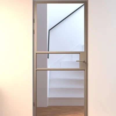 Bronze binnendeur aluminium binnendeur Mondana helder glas