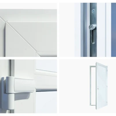 Kunststof Deur met Kozijn - 1/2 Glas