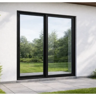 Zwarte Kunststof Schuifpui - 180 x 215