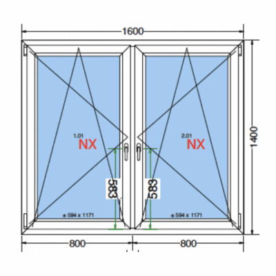 1600x1400 | Dubbel Draaikiepraam
