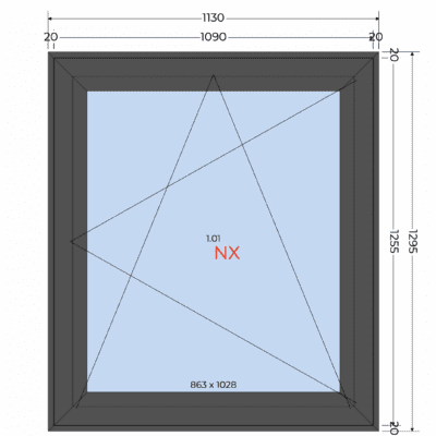 1130x1295 | Draaikiepraam | Antraciet