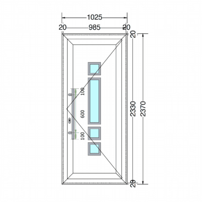 Kunststof Voordeur | 1025x2370 | 120mm inclusief aanslag