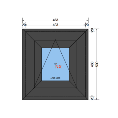 463x500 | Kiepraam | Antraciet buitenzijde